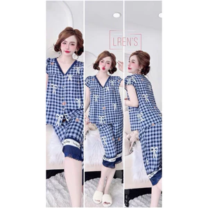 Lửng cổ V phối ren,tay tiên lụa latin mềm mát