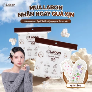 Combo 480 miếng bông tẩy trang Labon chất Cotton mềm mịn không xơ bông - 240 miế