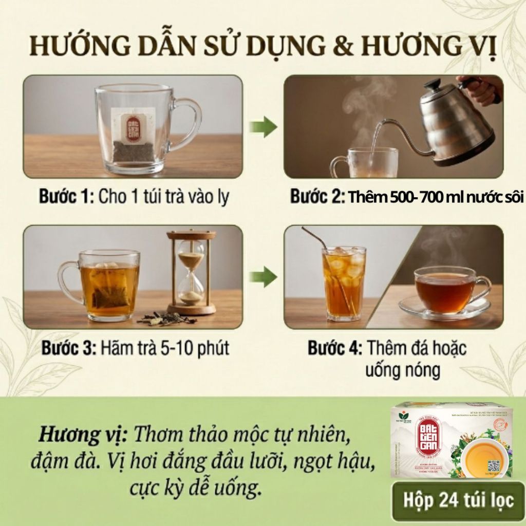 Trà Túi Lọc Mát Gan Bát Tiên Gan Có Cà Gai Leo Xạ Đen Hỗ Trợ Bảo Vệ Gan Thanh Nhiệt Thải Độc Cơ Thể