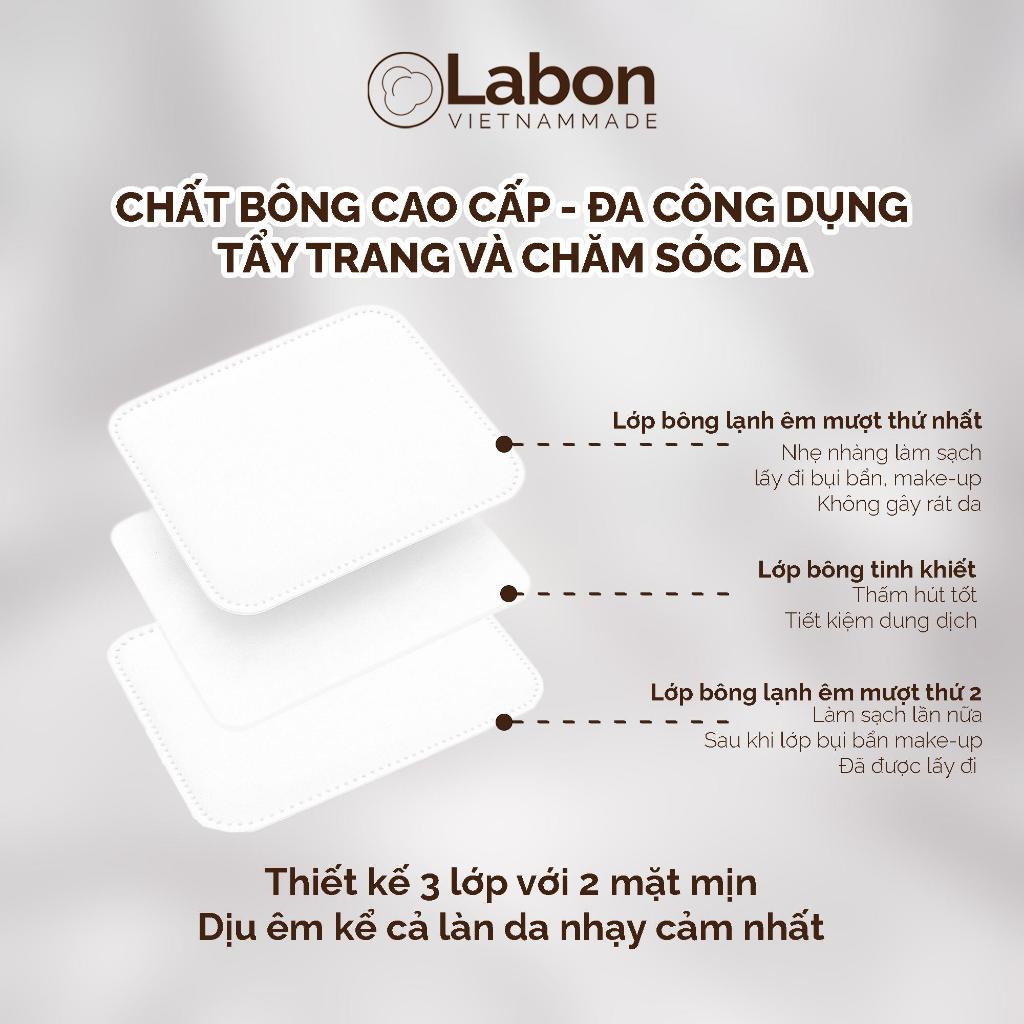 [TẶNG CẶP MIẾNG DÁN TÓC MÁI VIỀN REN] Combo 480 miếng bông tẩy trang Labon chất Cotton mềm mịn không xơ bông - 240 miế