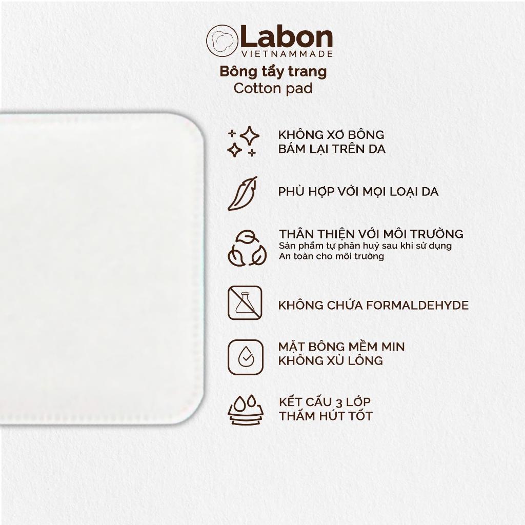 [TẶNG CẶP MIẾNG DÁN TÓC MÁI VIỀN REN] Combo 480 miếng bông tẩy trang Labon chất Cotton mềm mịn không xơ bông - 240 miế