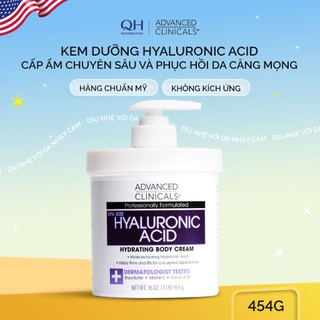 Kem Dưỡng Ẩm Sâu HA Giúp Da Mềm Ẩm Mịn Màng Hyaluronic Acid Body Cream Advanced Clinicals 454g