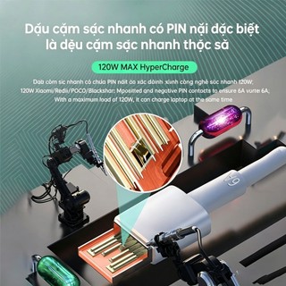 Cáp sạc nhanh Xiaomi 120W Turbo 6A USB Type-C 90° này tương thích với Xiaomi 13 12 11 Pro Poco F4 và Redmi Note 12 13 14