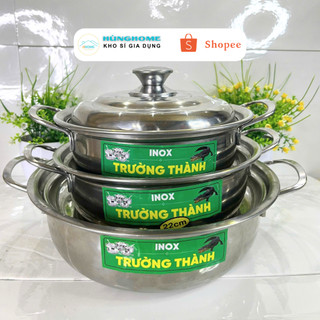 Bộ 3 Nồi INOX Trường Thành 16 - 18 - 24cm dùng được nhiều loại bếp kể cả bếp từ