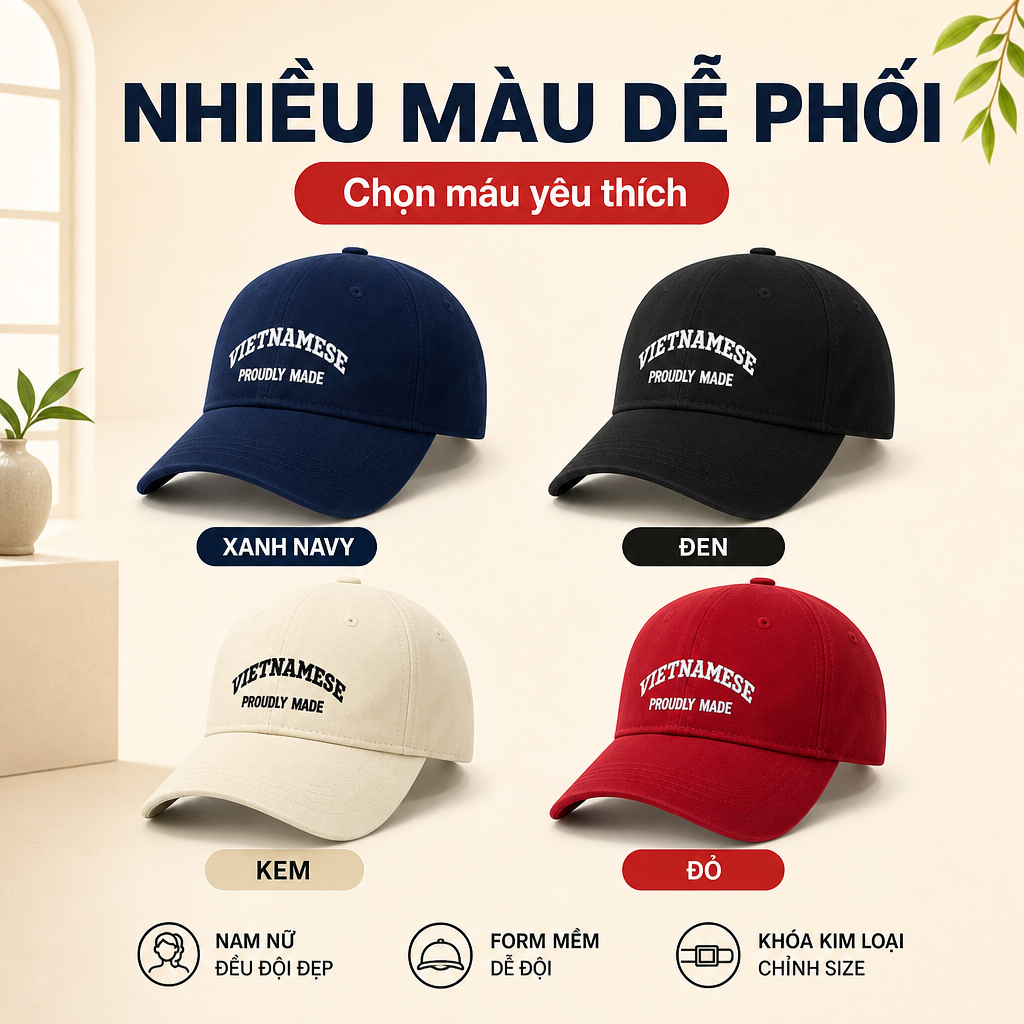 Mũ lưỡi trai nam nữ Nón kết thêu chữ Memorie, Peachy, Heart form unisex nam nữ N01 Happy Style