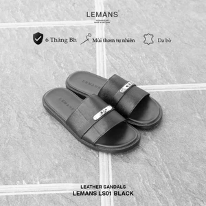 Dép da bò Epsom quai ngang LEMANS - LS5.01 Đế cao su có mùi thơm Thiết kế quai da 3 lớp trẻ trung Bảo hành 06T