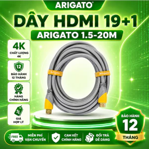 Dây HDMI 4K ARIGATO 19+1 Chuẩn HDMI 2.0 Dài 1.5M-5M Hỗ Trợ 4Kx2K Hình Ảnh Sắc Nét Kết Nối Laptop PC TV Máy Chiếu