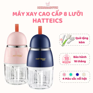 Máy xay Cocobear Hattiecs cho bé ăn dặm dao inox cối thủy tinh, Máy xay ăn dặm đa năng bảo hành 18m