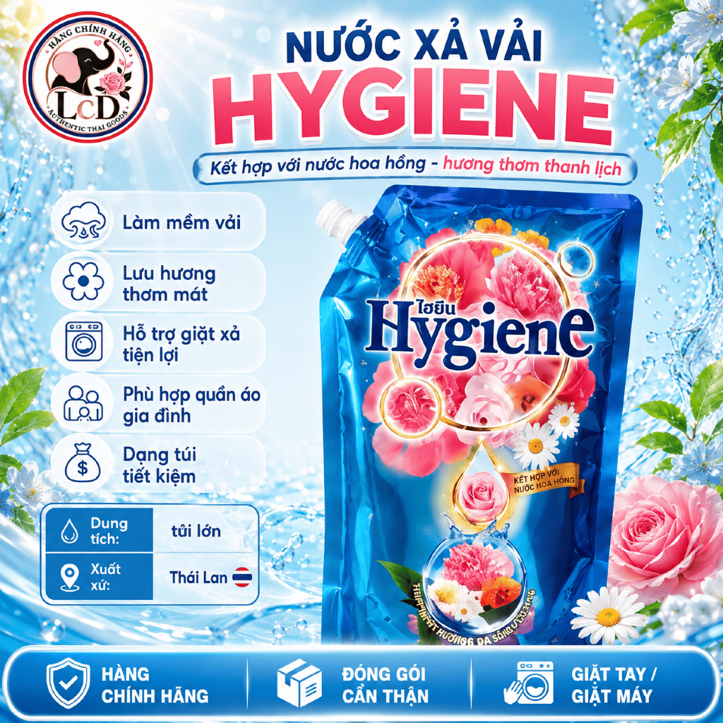[NỘI ĐỊA THÁI] Nước Xả Hygiene Expert Care 1000ml, Lưu Hương Lâu, Làm Mềm Vải, Khử Mùi Hiệu Quả, Đủ Loại - LCD STORE