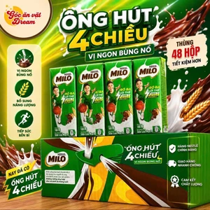 Thùng 48 Hộp / Lốc 4 Hộp Sữa Lúa Mạch NESTLÉ MILO 180/110ml Dinh Dưỡng Cho Bé Năng Động, Ống Hút 4 Chiều