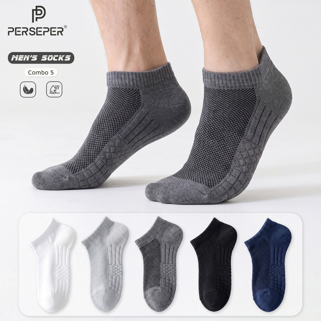 Tát vớ nam cổ ngắn công nghệ dệt kim thoáng khí, chất liệu mềm mịn co giãn 4 chiều - Ekiu SHop