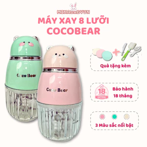 Máy xay 8 lưỡi dao Mimi Cocobear cối thủy tinh, Máy xay Cocobear 8 lưỡi dao đa năng xay đồ ăn dặm