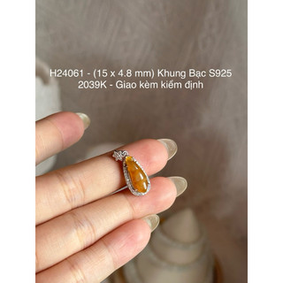 Mặt Dây Chuyền Khung Bạc S925  - Phỉ Thuý Type A (Giao kèm kiểm định) Tặng kèm dây đeo