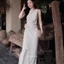 Đầm sát nách chấm bi GUMIN thiết kế nhúm eo buộc nơ vintage xẻ tà thanh lịch, Váy maxi nữ đi biển basic sang trọng