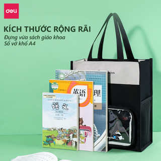 Túi Học Thêm Gấu Trúc Deli - Cặp Đựng Sách Vở A4 Nhiều Ngăn, Vải Oxford, Chống Rách, Đựng Đồ Dùng Học Tập Cho Học Sinh