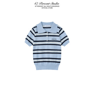 Áo Thun Ôm Nữ Len Mỏng Hoạ Tiết Kẻ Sọc 67PERCENT/67% - SAINT MARINA KNIT