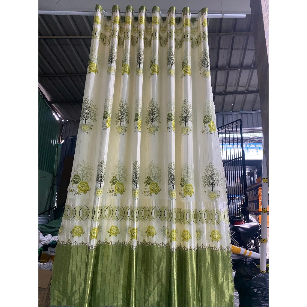1 TẤM GẤM PHI BÓNG 2 MẶT XANH LÁ  CHƯA CÓ CÂY TREO - TREO 1 TẤM MUA 1 TẤM _TREO 2 TẤM MUA 2 TẤM RÈM CỬA VIỆT HÀN