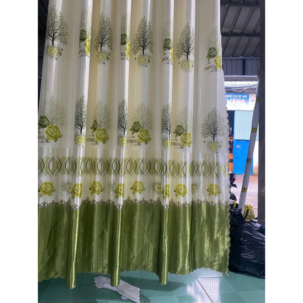 1 TẤM GẤM PHI BÓNG 2 MẶT XANH LÁ  CHƯA CÓ CÂY TREO - TREO 1 TẤM MUA 1 TẤM _TREO 2 TẤM MUA 2 TẤM RÈM CỬA VIỆT HÀN