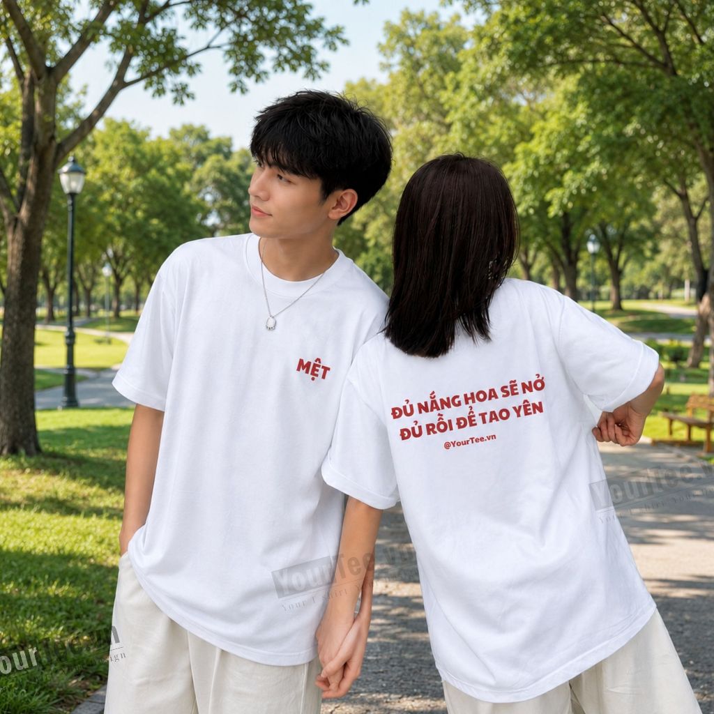 [ÁO THUN TREND] Áo Thun Unisex In Chữ "Mệt" Phong Cách Tối Giản, Câu Nói Đồng Cảm Giới Trẻ, Form Rộng Cá Tính - YTM10