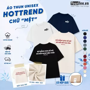 Áo Thun Unisex In Chữ "Mệt" Phong Cách Tối Giản, Câu Nói Đồng Cảm Giới Trẻ, Form Rộng Cá Tính - YTM10