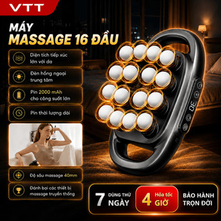Máy Massage Lưng VTT 16 Đầu Trị Liệu, Giảm Đau Mỏi Vai Gáy Chuyên Sâu Cho Dân Văn Phòng, Pin Trâu, Vận Hành Êm