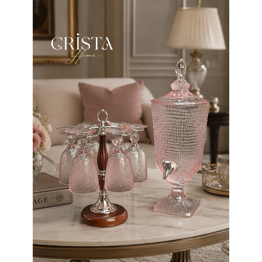 Bộ 6 Ly Thuỷ Tinh Vân Lưới Crista Home – Cao Cấp – 5 Màu Sang Trọng