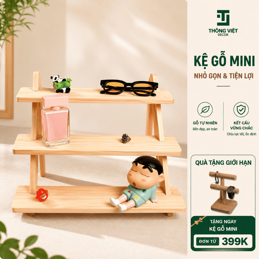 [TV-D013]Kệ Gỗ Mini Để Đồ Đa Năng 3-4 Tầng, Giá Trưng Bày Đồ Decor Trang Trí Bàn Học Nhỏ Gọn