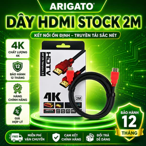 Dây HDMI 19+1 ARIGATO 2m Chuẩn HDMI 2.0 Hỗ Trợ 4Kx2K Kết Nối Laptop PC TV Máy Chiếu Giá Rẻ