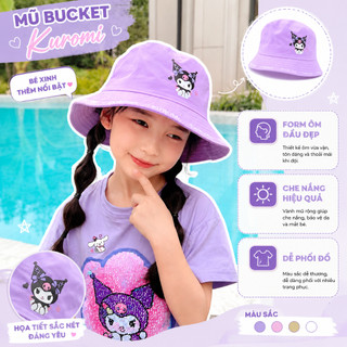 Mũ Bucket Cho Bé Trai Bé Gái 3-10 Tuổi In Hình Kurumi Dễ Thương, Mũ Chống Nắng Trẻ Em Cotton Mềm Mại Có Dây Đeo
