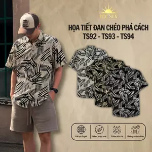 Áo Sơ Mi Lụa Họa Tiết Đan Chéo Phá Cách, Cuban Shirt Chất Lụa Tuyết Mềm Mịn, Thấm Hút Tốt, Chống Nhăn - Size 50-100kg