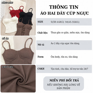 Áo Hai Dây Cúp Ngực Dáng Corset Phối Dây Cột Sau Ôm Dáng Sexy Quyến Rũ 2S07 RYSO STORE