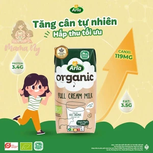Thùng Sữa Tươi Hữu Cơ Arla Nguyên Kem (thùng 12 hộp/200ml)
