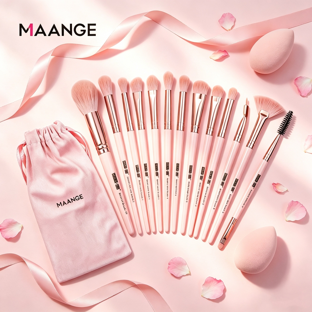 MAANGE Bộ cọ trang điểm mềm 13 chiếc gồm kem che khuyết điểm mặt và cọ trang điểm mắt Túi đựng cọ trang điểm 5818 | BigBuy360 - bigbuy360.vn