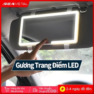 Gương Trang Điểm Ô Tô SEAMETAL Xe LED Trang Điểm Gương Màn Hình Cảm Ứng Có Thể Điều Chỉnh Độ Sáng 3 Màu Có Thể Đổi