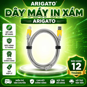 Dây Máy In USB Màu XÁM 1.5M 3M 5M 10M ARIGATO Kết Nối Laptop PC Máy In Tốc Độ Ổn Định Giá Tốt