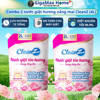 Combo 2 Nước Giặt CleanZ Hương Nắng Mai (2L+2L) – Khóa Hương 15 Ngày, Sạch Sâu & An Toàn Sức Khỏe| GigaMax Home