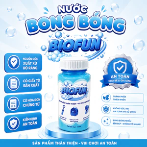 Lọ nước bong bóng xà phòng sinh học Biofun an toàn cho bé phù hợp với mọi loại que súng máy thổi