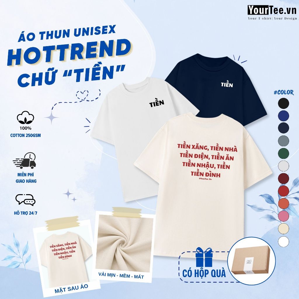 [ÁO THUN CHỮ TÂM TRẠNG] Áo Thun Chữ "Tiền" - "Suy" Thiết Kế Độc Lạ,Unisex Cá Tính, Phù Hợp Với Bạn Trẻ - YTTS20