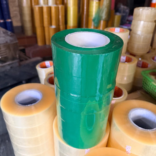Băng keo-Băng dính màu 200 yard-180mét, cây nặng 3,5kg gồm 6 cuộn dùng để dán thùng carton đóng hàng