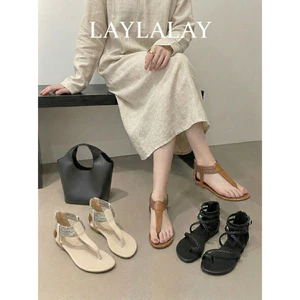 Giày sandal chiến binh nữ boho xỏ ngón khóa kéo XIANGLV basic sang trọng, sandal nữ xỏ ngón, giày dây LAL11