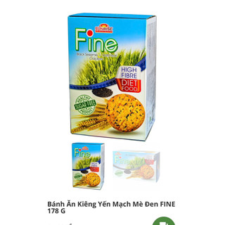 Bánh ăn kiêng Yến mạch Fine tốt cho người bệnh tiểu đường và ăn kiêng hộp 178g