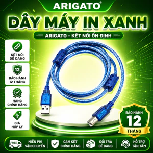 Dây Máy In USB Màu Xanh 1.5M 3M 5M 10M Kết Nối Máy In Laptop PC Tín Hiệu Ổn Định Giá Rẻ