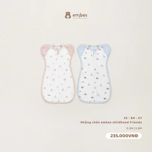 Nhộng Chũn Cho Bé Sơ Sinh Embes, Túi Ngủ Chất Cotton Mềm Thông Hơi Cho Bé Sơ Sinh Từ 0-6 Tháng