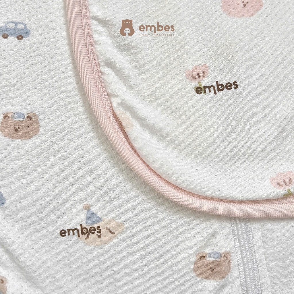 Nhộng Chũn Cho Bé Sơ Sinh Embes, Túi Ngủ Chất Cotton Mềm Thông Hơi Cho Bé Sơ Sinh Từ 0-6 Tháng