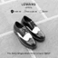 Giày nam da bò Derby Wingtip LEMANS Black White, tăng cao 4cm đế thơm BH 24T