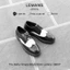 Giày nam da bò Derby Wingtip LEMANS Black White, tăng cao 4cm đế thơm BH 24T