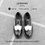 Giày nam da bò Derby Wingtip LEMANS Black White, tăng cao 4cm đế thơm BH 24T