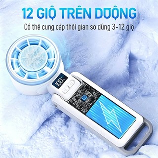 Quạt cầm tay gập 195 độ siêu bền mini đặt bàn pin sạc lâu ngày gió êm tĩnh di động văn phòng du lịch