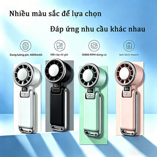Quạt cầm tay gập 195 độ siêu bền mini đặt bàn pin sạc lâu ngày gió êm tĩnh di động văn phòng du lịch
