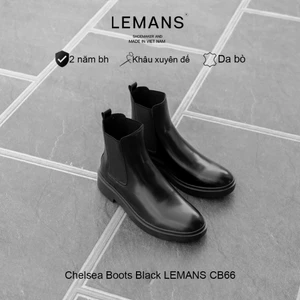 Giày da The Diamond Classic Chelsea Boots LEMANS Black CB66 - Da bò thuộc nguyên tấm - BH 24T